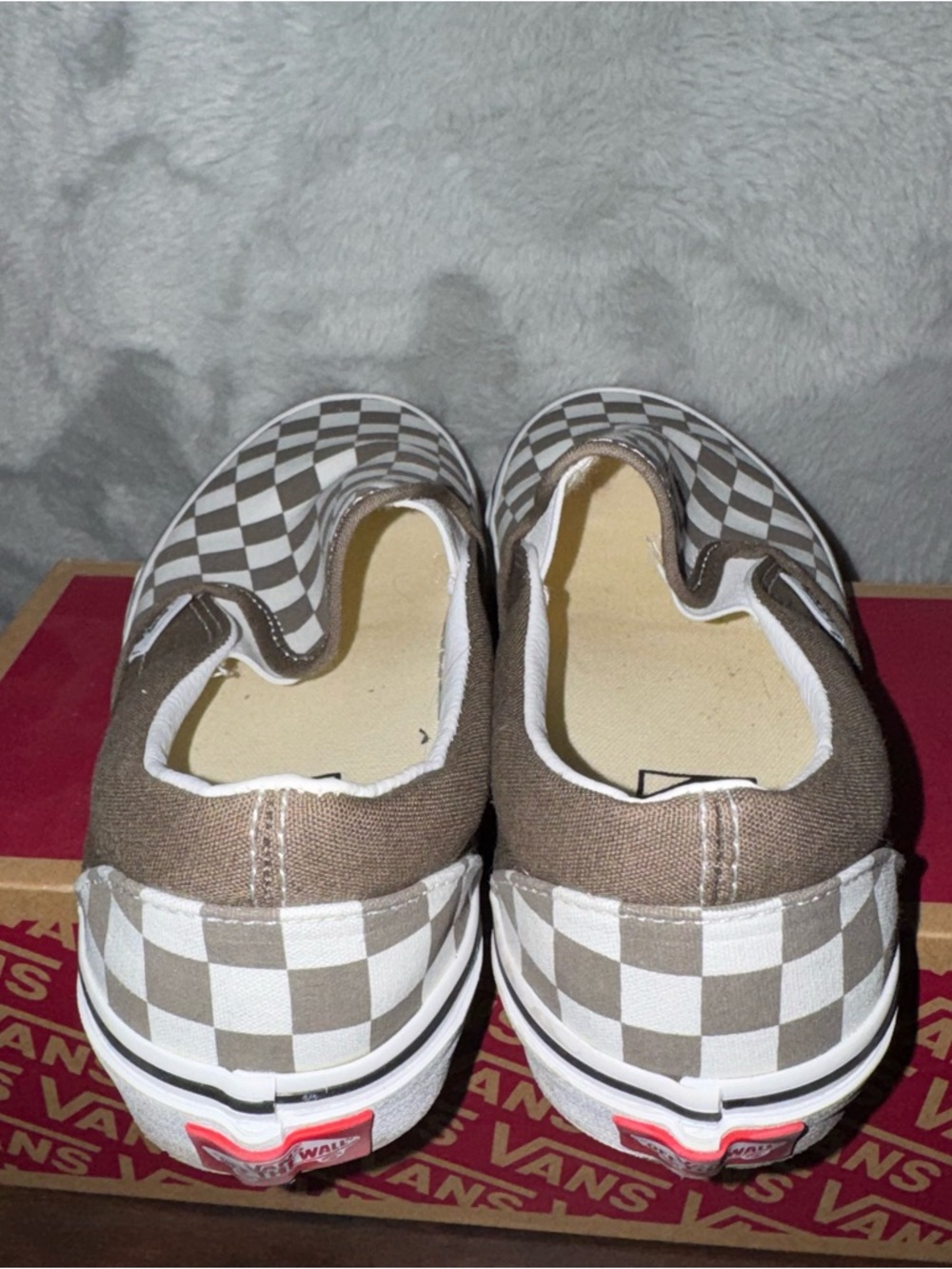 Vans Slip-On Checkerboard in Brown and White - Picture 3 of 7